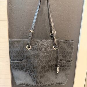 Michael Kors Jet Set Travel Tote – Black MK Logo